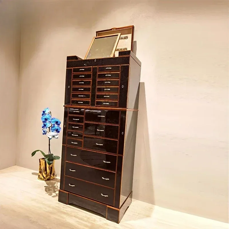 i luxury creative designer with mirror jewel ry cabi net, villa lu xury bedroom high-end solid wood jew elry box