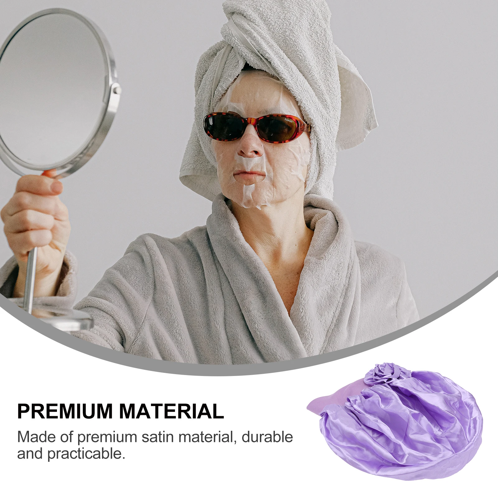 

Hair Cap Women Care Bonnet Extra Large Elastic Satin Sleep Wide Brimmed Adjustable Bathing Hat Soft Durable Bright Comfortable