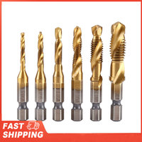 Metric Thread M3-M10 Titanium Coated HSS Drill and Tap Bits 1/4\