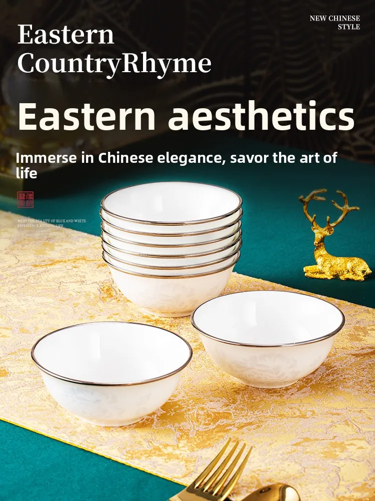 

Набор маленьких суповых мисок из костяного фарфора для дома, новинка 2026 года, фарфоровые миски из Цзиндэчжэня, круглые, для повседневного использования, столовая посуда