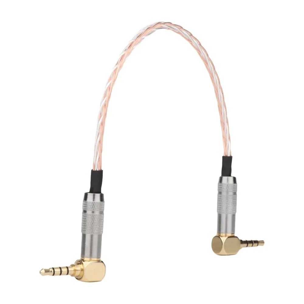 헤드폰 앰프 오디오 케이블용 3.5mm ~ 3.5 직각 AUX 케이블 8코어 OCC