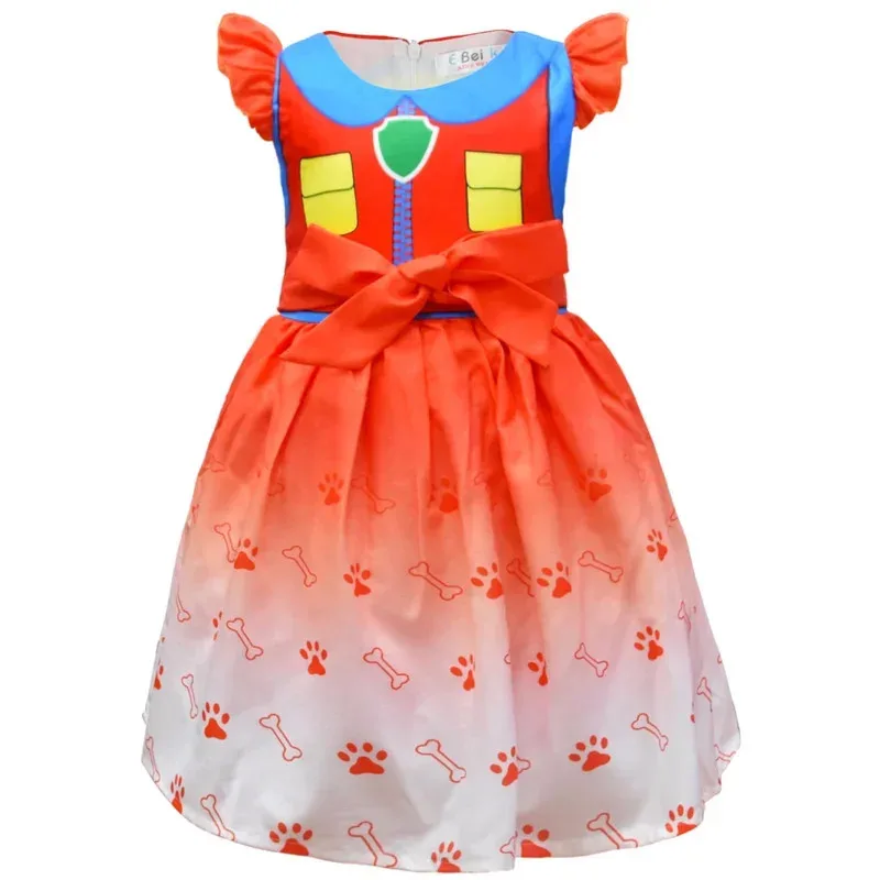 Kids Dresses for Girls Patrol Dog Halloween Cosplay Costumes Mascot Chase Dog Children Carnival Party Role Play Clothes for Girl