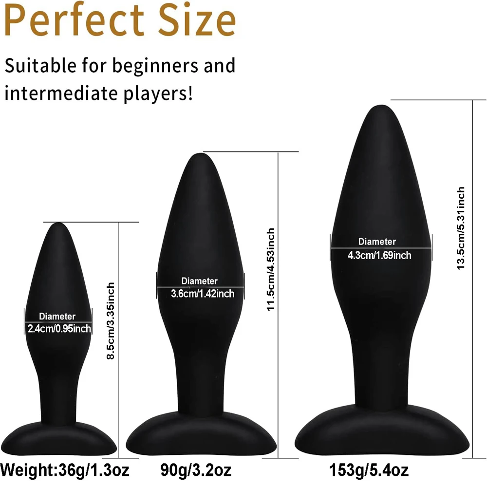 1/3pc Prostate Massager 3 Different Size Silicone Plugs Anal Butt Plug Anal Dilation Trainer Adult Games Sex Toys For Men Women view 6