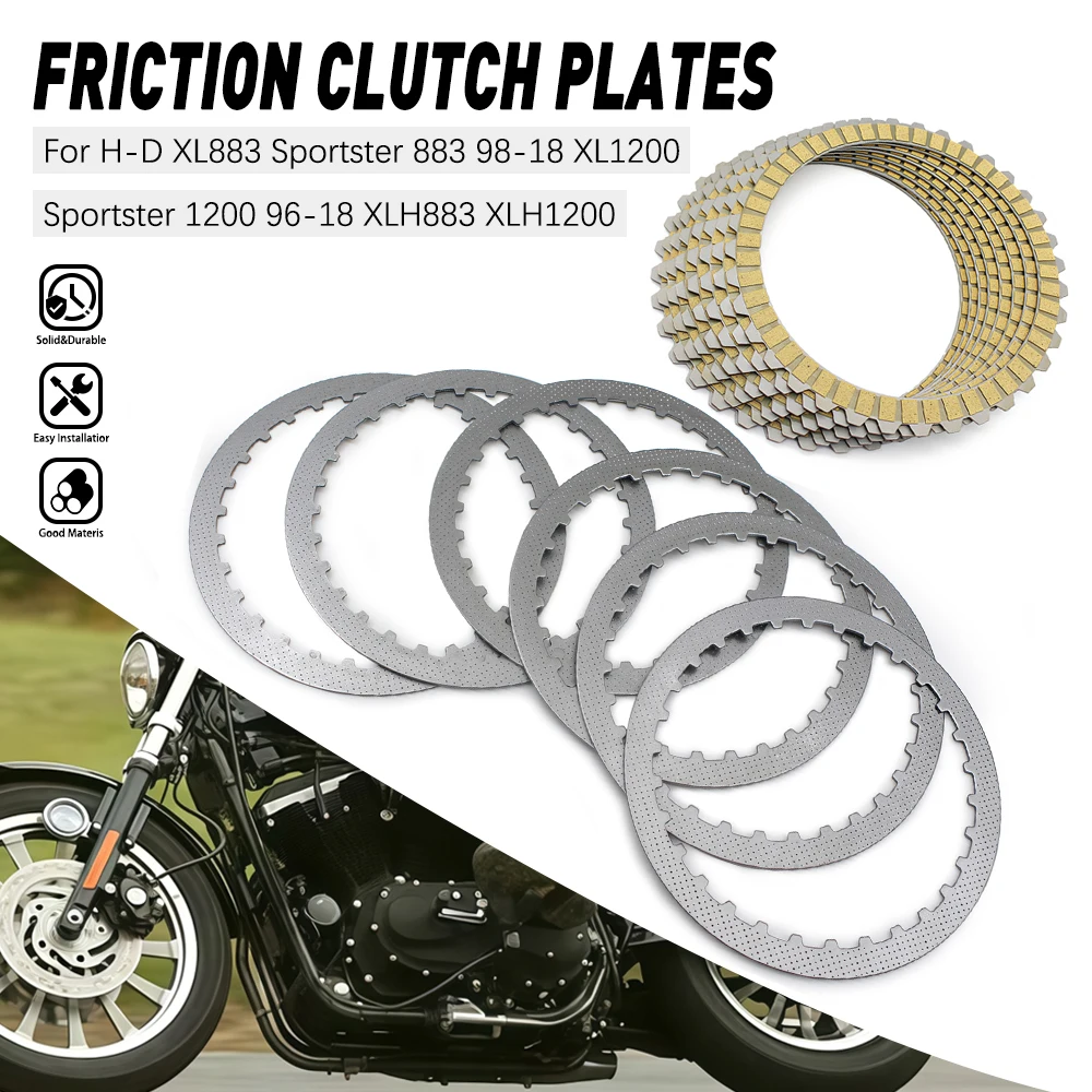 

For Harley Sportster XL1200 XL883 X48 72 1991-2022 Motorcycle Clutch Disc Clutch Friction Plates