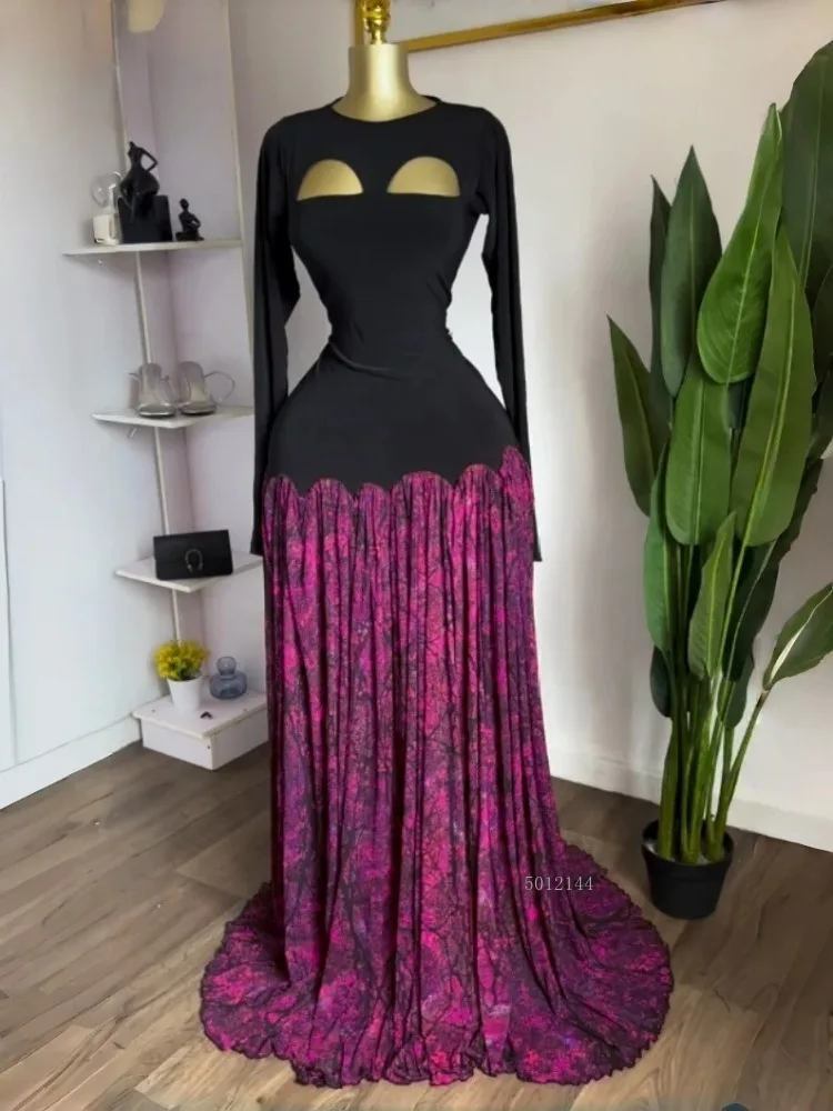 

Элегантное женское макси-платье А-силуэта с принтом, пэчворком и вырезами спереди, для отпуска, вечеринок, дней рождения, 2026