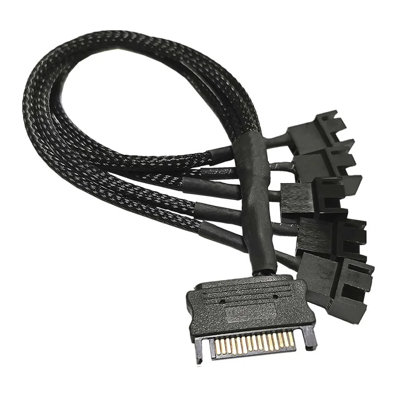 

Fan SATA Splitter Cable Extension Power Connector PC 3pin 4-Pin Cooling Hub Splitter Cord 12V 15pin SATA Power Supply Adapter