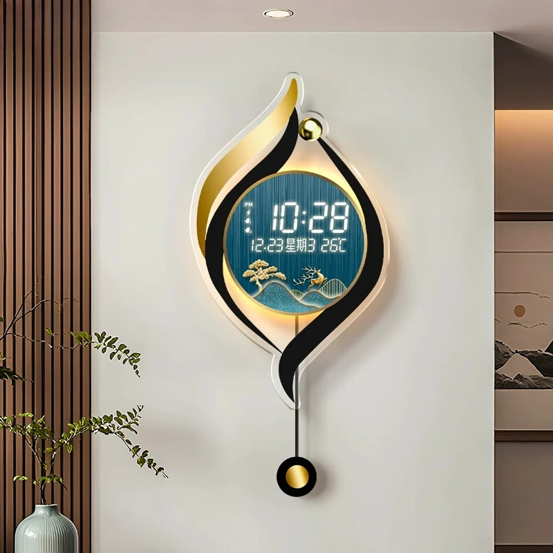 Relojes de pared de estilo chino, relojes de pared de lujo para sala de estar, relojes de pared estéticos minimalistas, diseño creativo, Reloj Pared, decoración del hogar