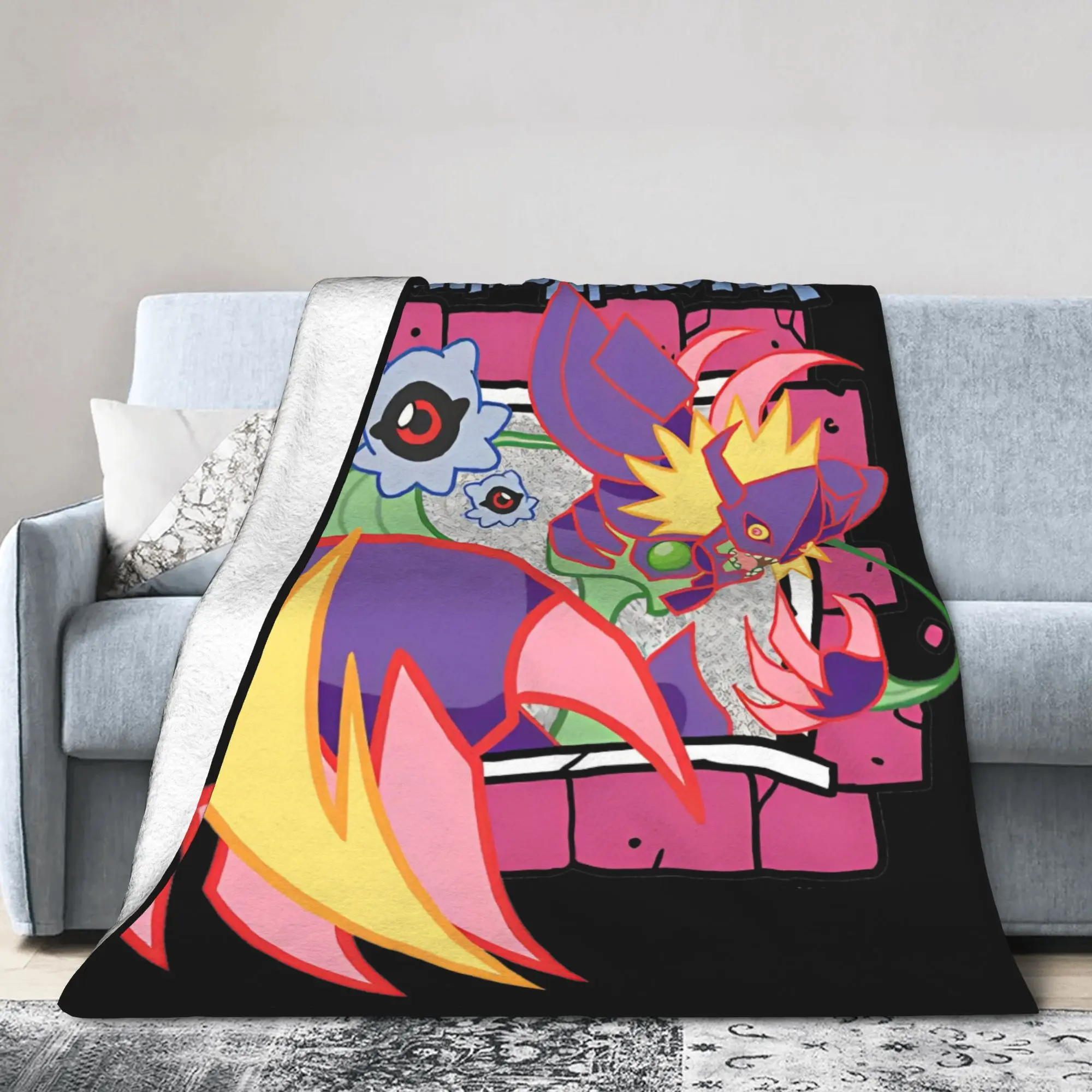 Diabolical Virus Blankets Coral Fleece Plush Digimon Digimontcg Multi-function Ultra-Soft Throw Blankets for Bedding Quilt