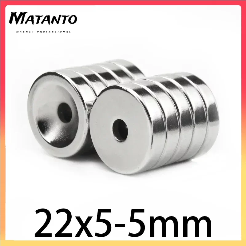 

2/5/10/20Pcs 22x5-5mm Round NdFeB Neodymium Magnet N35 Super Powerful Small imanes Permanent Magnetic Disc with Hole