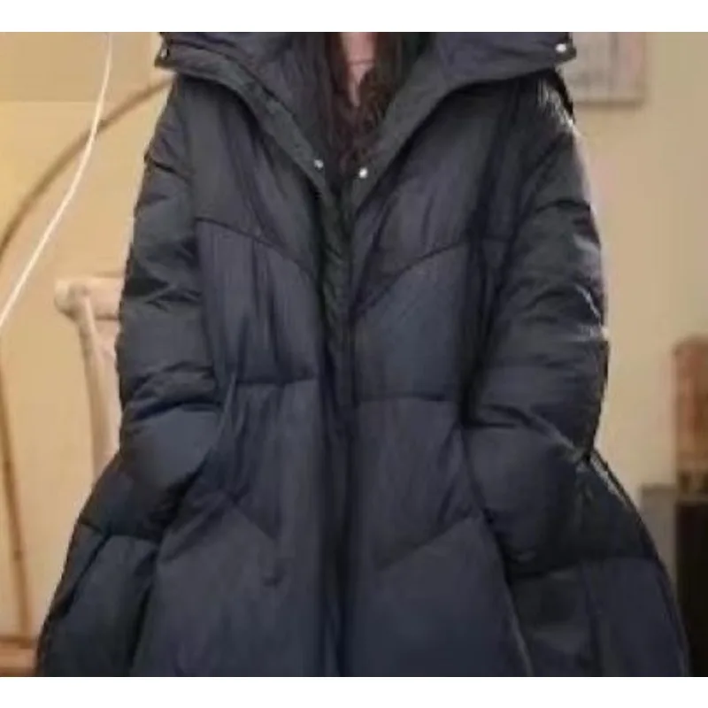 Capispalla Moda Nuovo piumino di media lunghezza invernale con giacche calde larghe e spesse con cappuccio Cappotto da donna di grandi dimensioni alla moda