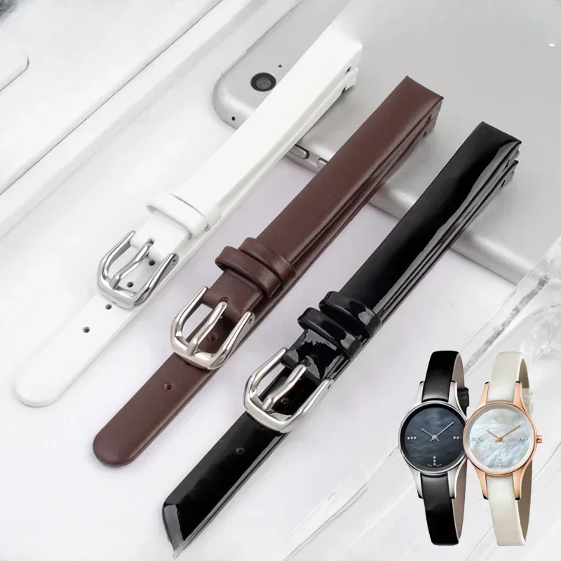 Women High Quality Soft Genuine Leather Cowhide for CK K43231 K43232 K43235 K43236 Personality Special Arc Interface Watch Strap