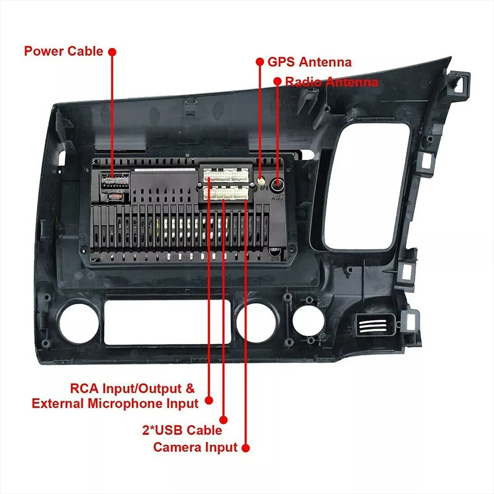 10.1 polegada android 14 para honda civic 2006-2011 rádio do carro reprodutor multimídia 2 + 32g wifi ahd 2 din estéreo dvd unidade principal alto-falante