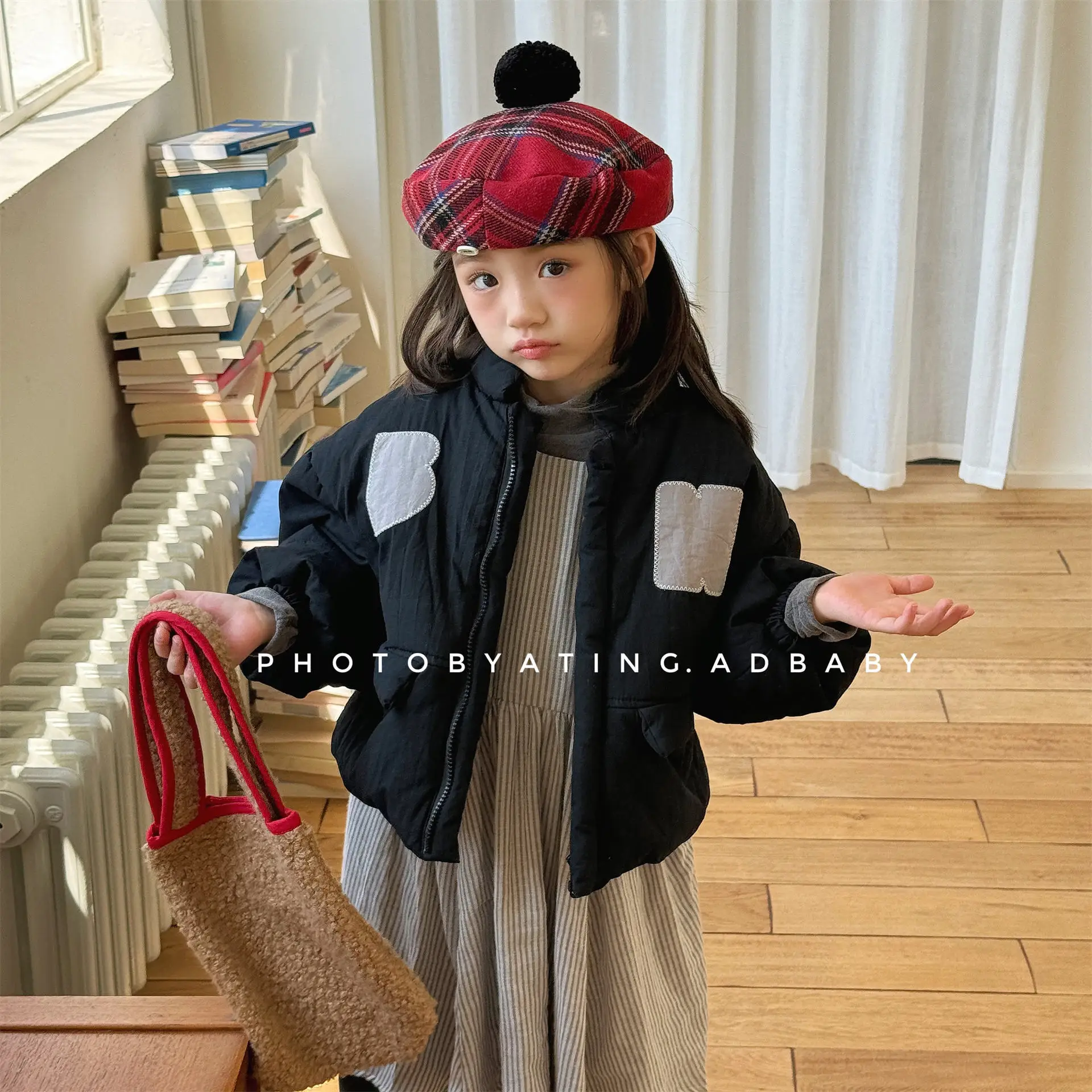 winter-new-children-letter-print-cotton-padded-jacket-boys-girls-plus-velvet-thick-coat-baby-long-sleeve-warm-fleece-tops-456