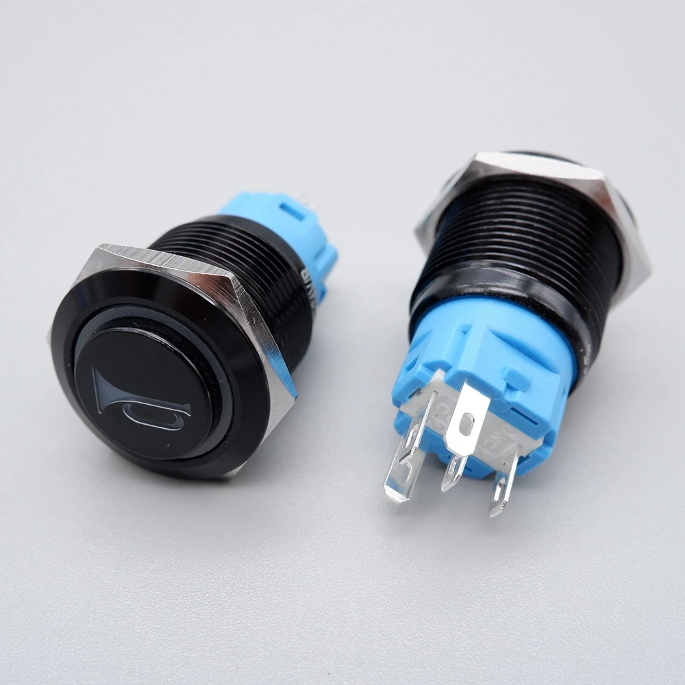 16/19/22mm Customization Button Latching/Momentary Metal Push Button LED Fan Horn Car Symbols Ring Lamp  5V 6V 12V 24V 110V 220V