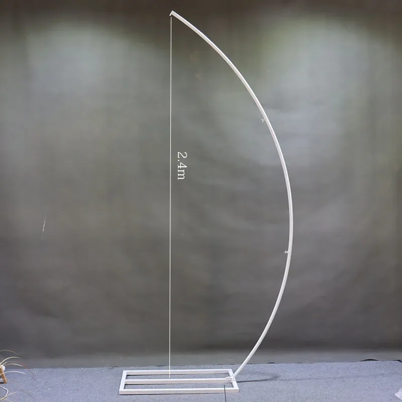 2 Stück Künstlicher Blumenbogen Kristall-Kronleuchterhalterung Metall-Eisen-Halbkreisrahmen für Outdoor-Hochzeitsbühnen-Tischdekoration – Detail 8
