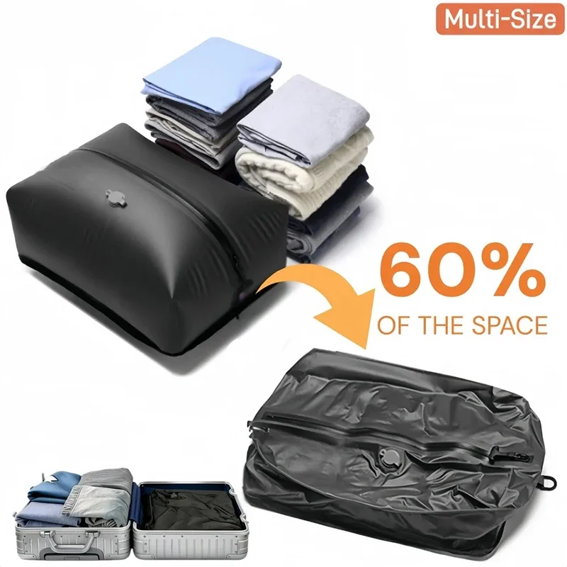 Travel Shoulder Bag–Reusable Space Saver Vacuum Storage Bags,Waterproof Compression Seal Bags For Carry-On Suitcase & Clothes