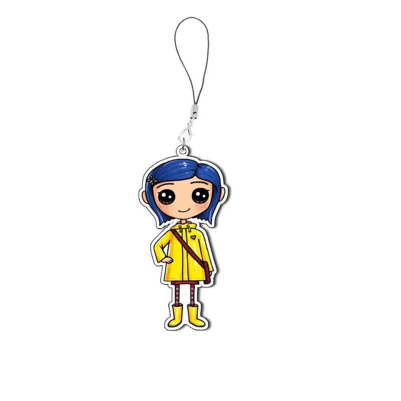 Popular Cartoon Caroline Key Chain Keychains Ring for Accessories Bag Caroline Pendant Keyring Jewelry Fans Love Gift