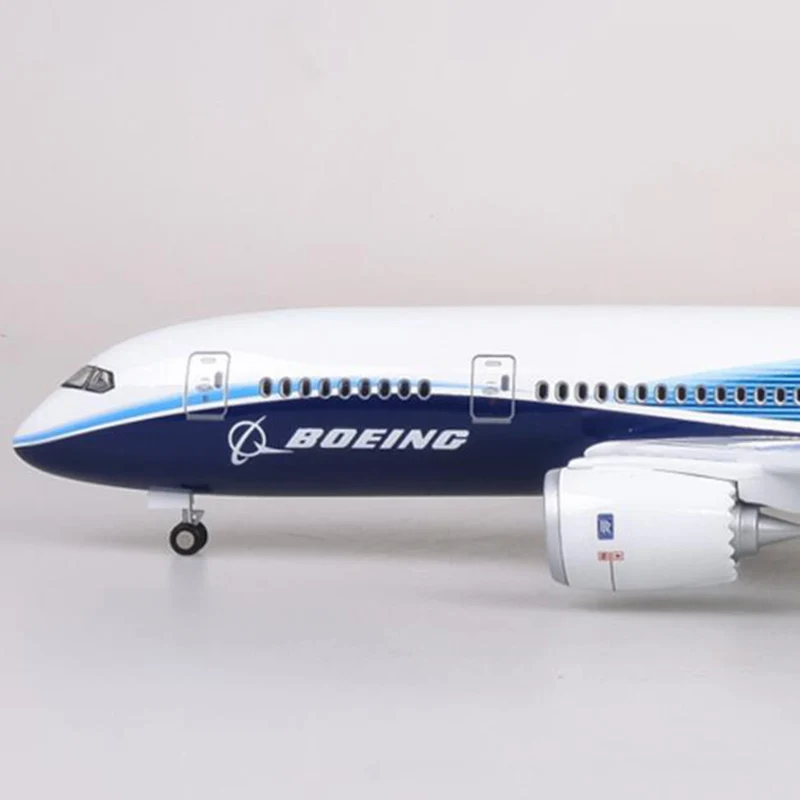 1:150 Scale 47cm Diecast Model Civil Airliner Prototype Aircraft Boeing 787 Resin Airplane With Light Collection Display Gifts