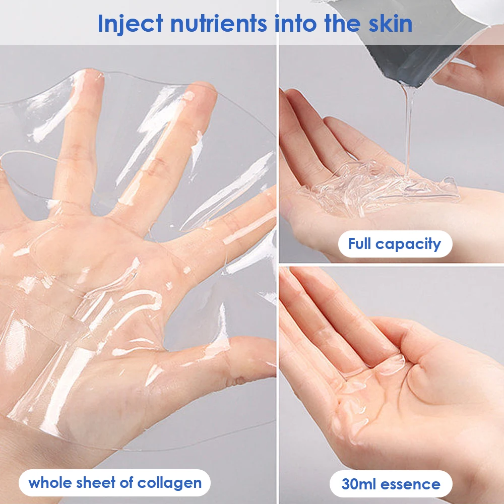 50pcs Hyaluronic Acid Collagen Face Mask skincare Moisturizing Firming Hydrating Facial Masks Sheet Mask Korean Skin Care