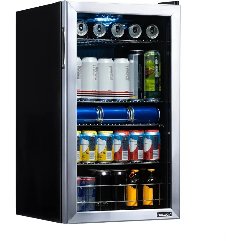 

Beverage Refrigerator Cooler | 126 Cans Free Standing with Right Hinge Glass Door For Beer, Wine, Soda, And Cooler Drinks