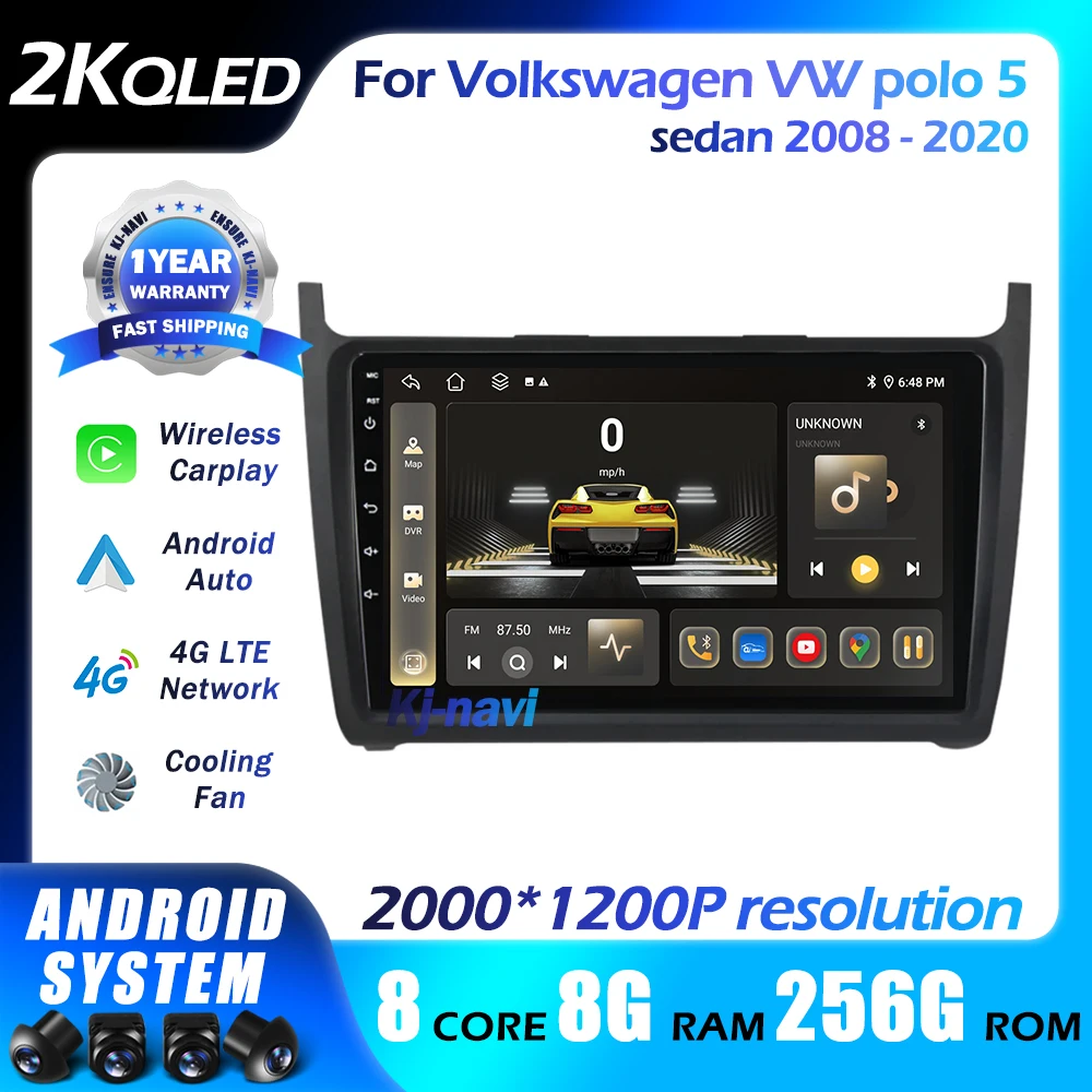 

Car Radio Android 14 For Volkswagen VW polo 5 sedan 2008 - 2020 Multimedia HIFI Head Unit 4G GPS LTE Auto DSP 5GWifi RDS