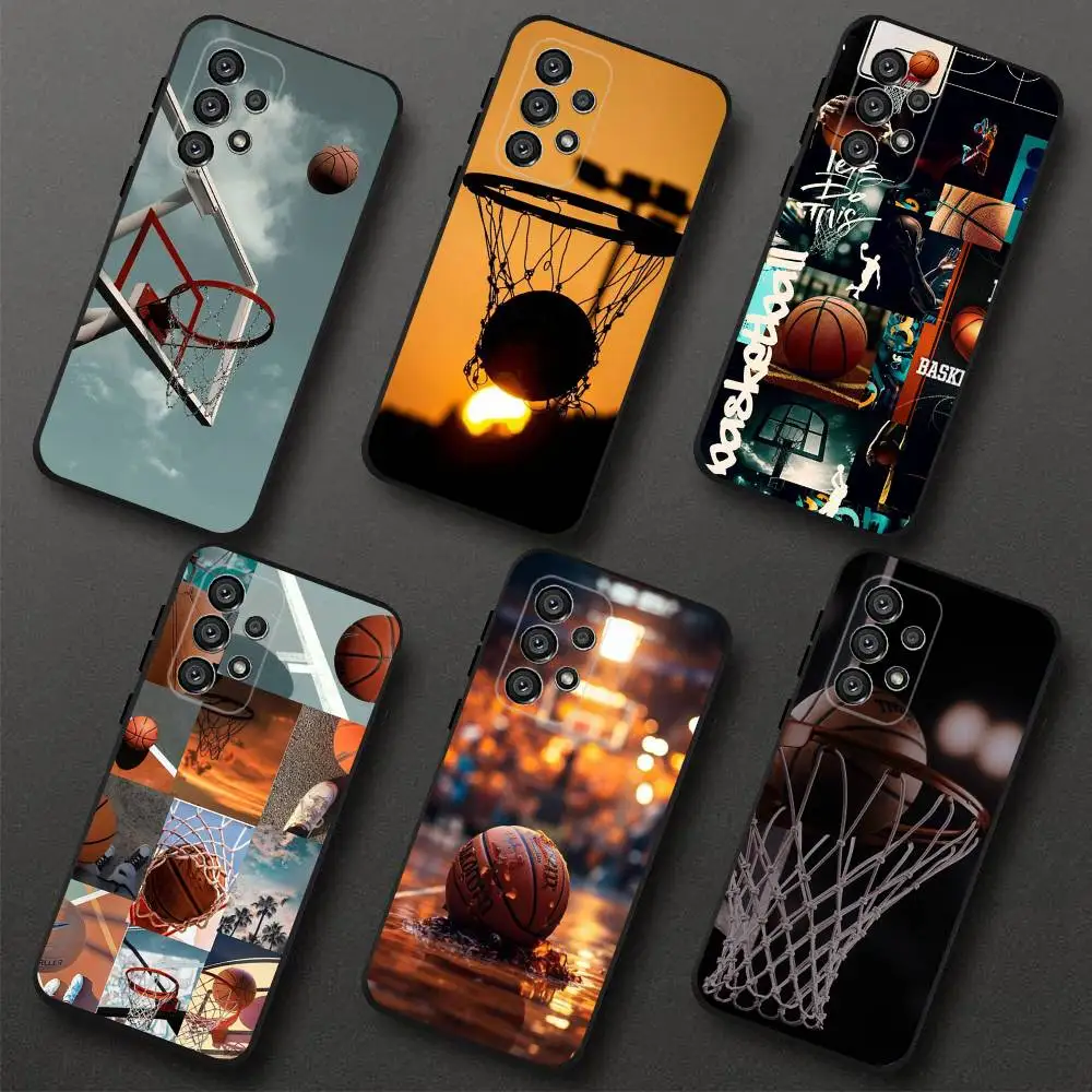 

Basketball Sport Phone Case For Samsung S 25,24,23,22,30,21,10,9,Ultra,Plus,Lite,FE,4,5G Black Soft Case