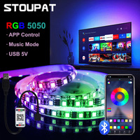 5050 RGB LED Strip Light  Bluetooth App Control 5V USB Lamp Tape Flexible Ribbon Diode Tape for TV Backlight Room Decoration