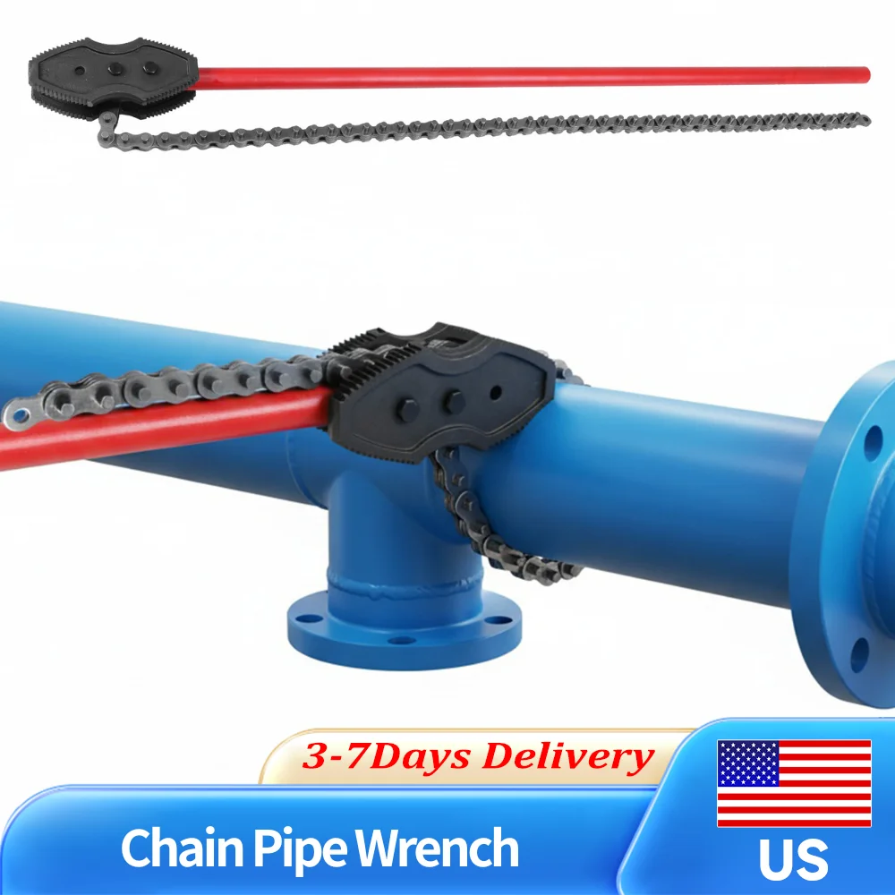 

Усиленный 64-дюймовый цепной ключ для масляных фильтров из высокоуглеродистой стали, подходит для труб диаметром 2-12 дюймов, для промышленных и нефтепромысловых работ