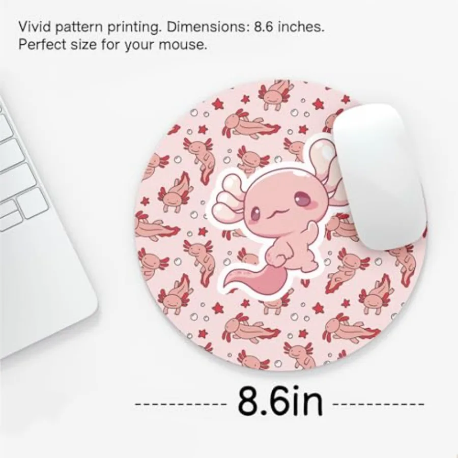 Pink Adorable Axolotl Mouse Pad, Mouse Pads for Desk, Cute Mexican Amphibian Animal Mousepad for Dorm Computer Laptop Gaming, A
