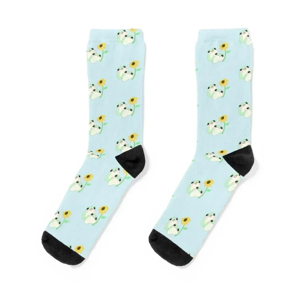 Flower Frogs @artbyrhin Socks funny sock with print Wholesale Soccer Socks Men's Women's