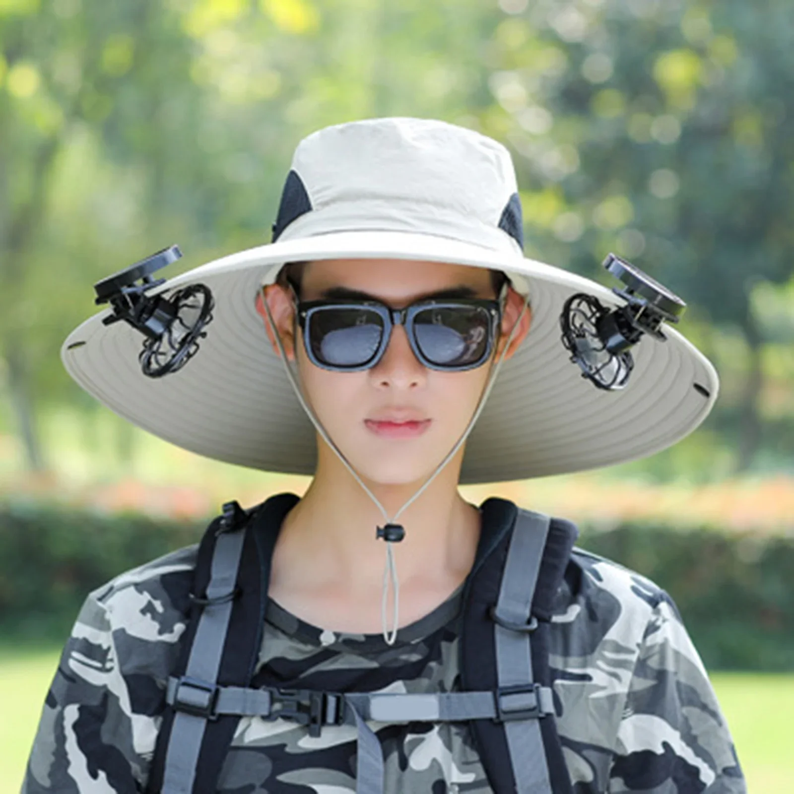 مزدوجة الشمسية مروحة قبعة للرجال النساء في الهواء الطلق واسعة حافة قبعة الشمس الصيف Upf 50 + الصيد التنزه تسلق الجبال والشاطئ قبعة بحافة