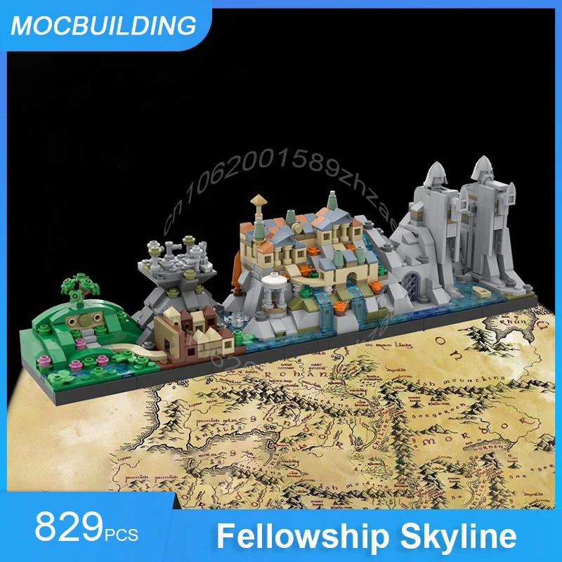 MOC Building Blocks Fellowship of the Skyline & Two Towers & Return of the King Architecture Display Bricks Model Toys Gifts