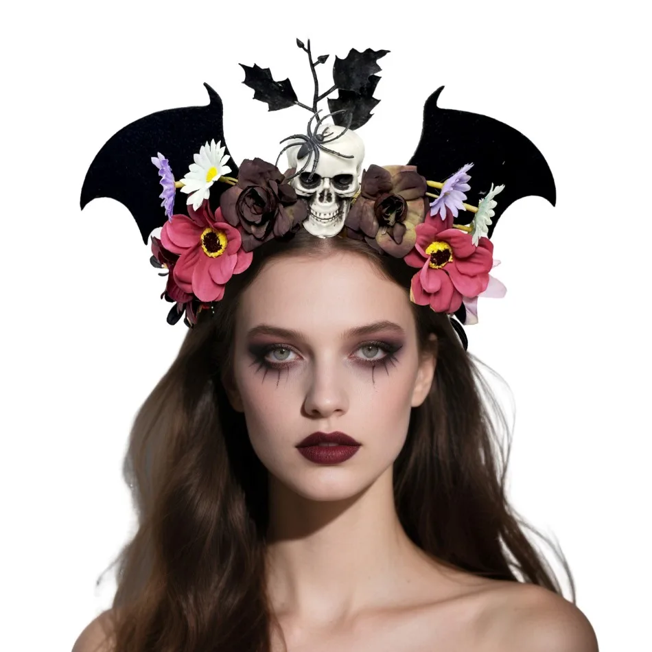 

Wholesale 5pcs Girls Halloween Funny Headband Women Bat Head Buckle Ghost Festival Dress Up Headgear Holiday Party Stage Props