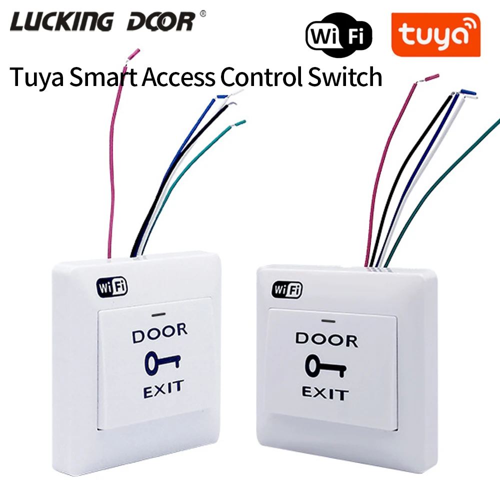 Wifi APP Door Exit Button Mobile APP Remote Release Push Switch for Access Control System Electronic Door Lock Opener NO/NC/COM