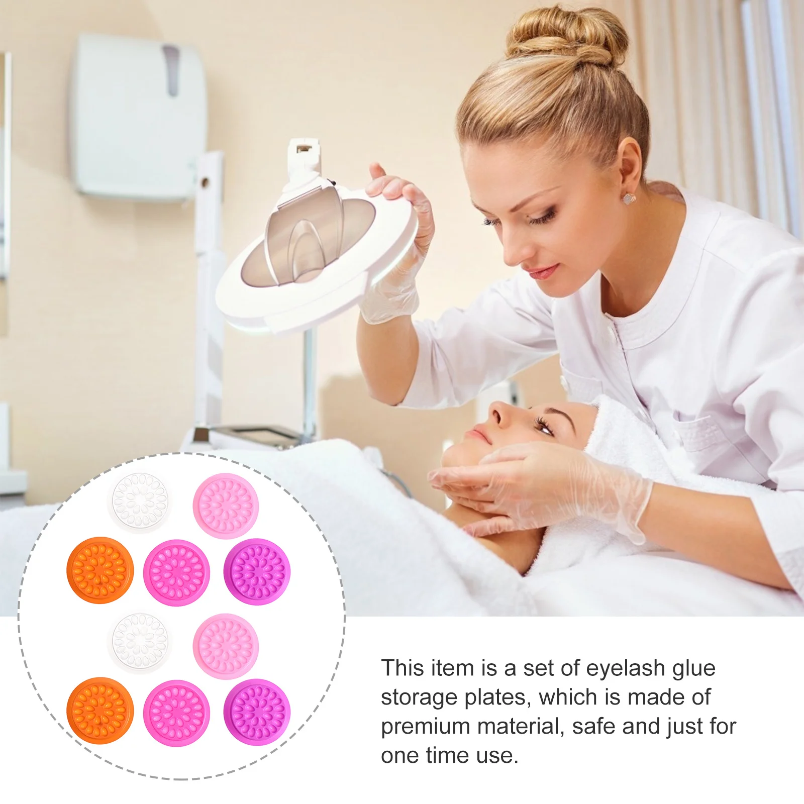 100개 꽃 모양 속눈썹 연장 글루 트레이 가볍고 안전한 일회용 속눈썹 홀더 살롱 화장품용 인조 속눈썹