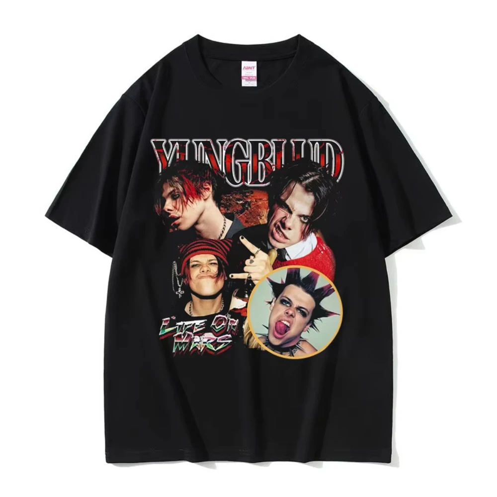 

Футболки с графическим рисунком Rocker Yungblud, летние мужские и женские модные футболки в стиле хип-хоп, рок, мужская повседневная хлопковая футболка большого размера