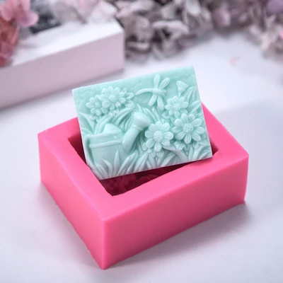 PRZY Square Kettle Flower Mold Handmade Silicone Soap DIY Aroma Mould Soap Making Moulds Resin Clay Molds Rubber Eco-friendly