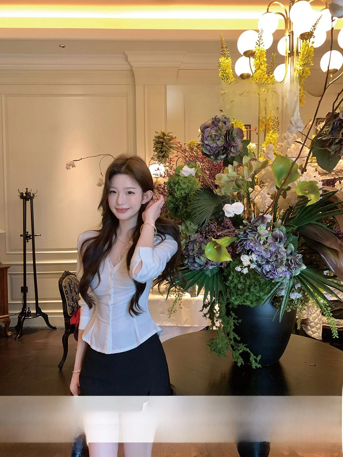 

YOLI Zhang Yuli Бежевая футболка из серии Her: повседневная, с длинным рукавом, из дышащего хлопка, удобная для ежедневной носки, для молодых женщин