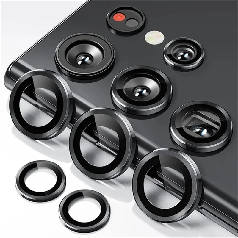 Camera Lens Screen Protector For Samsung Galaxy S24 Ultra S23 Plus S24FE S23FE Matel Ring 9H Tempered Glass Lens Protect Cover