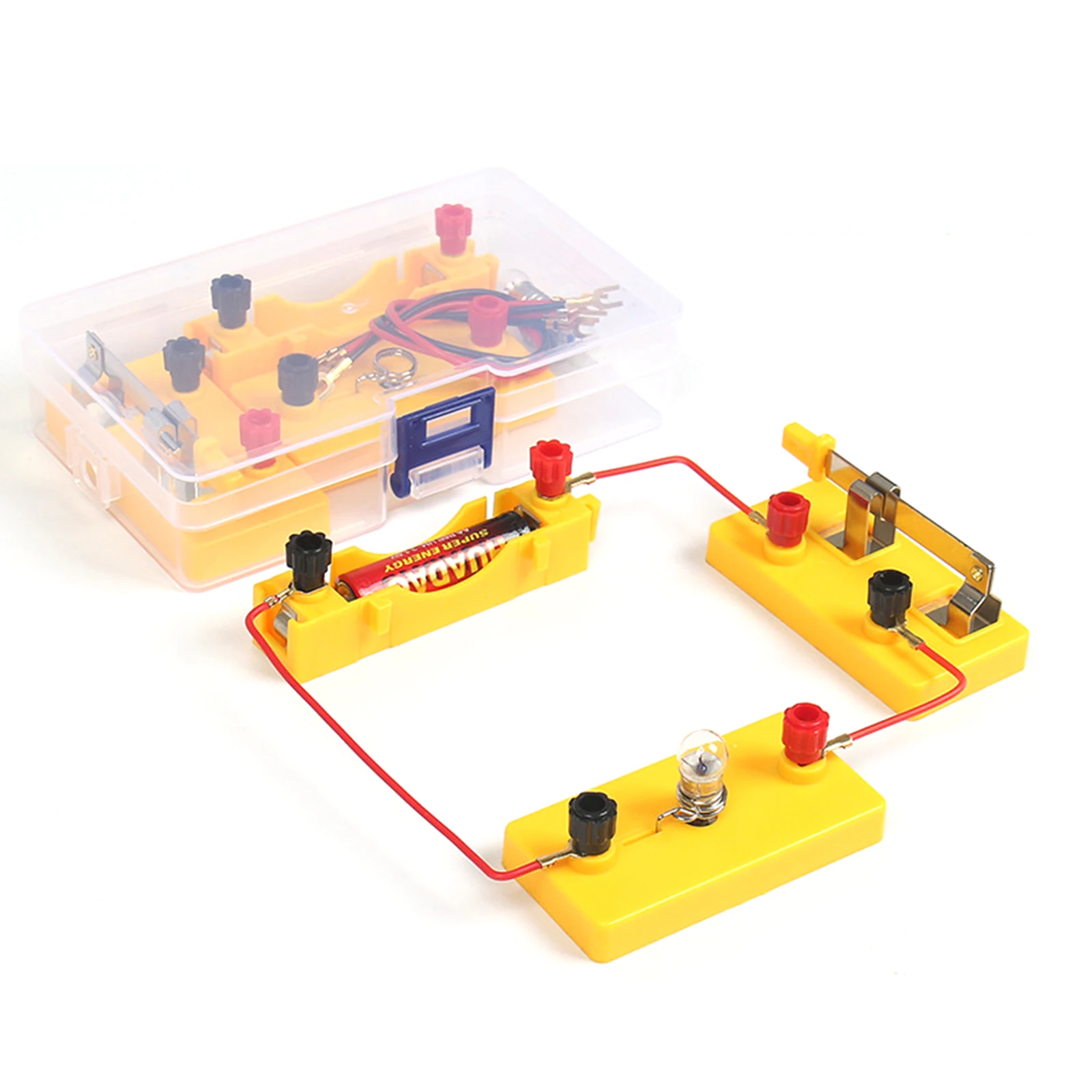 Kit d\'apprentissage de circuit électrique de base bricolage pour enfants, jouets de physique, expérience STEM, fuchsia, jouet AV pratique