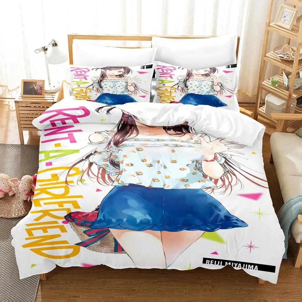 Anime Rent-A-Girlfriend Chizuru  Bedding Set Boys Girls Twin Queen Size Duvet Cover Pillowcase Bed Kids Adult Home Textileextile