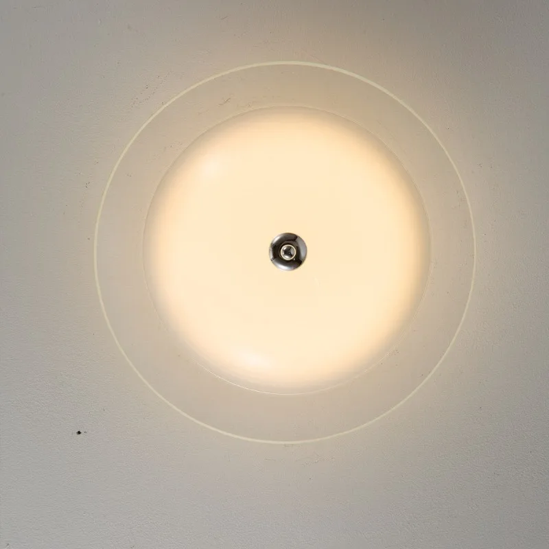 Bauhaus retro glass ceiling lamp, bedroom study dining room medieval round aisle balcony led eye protection lamp