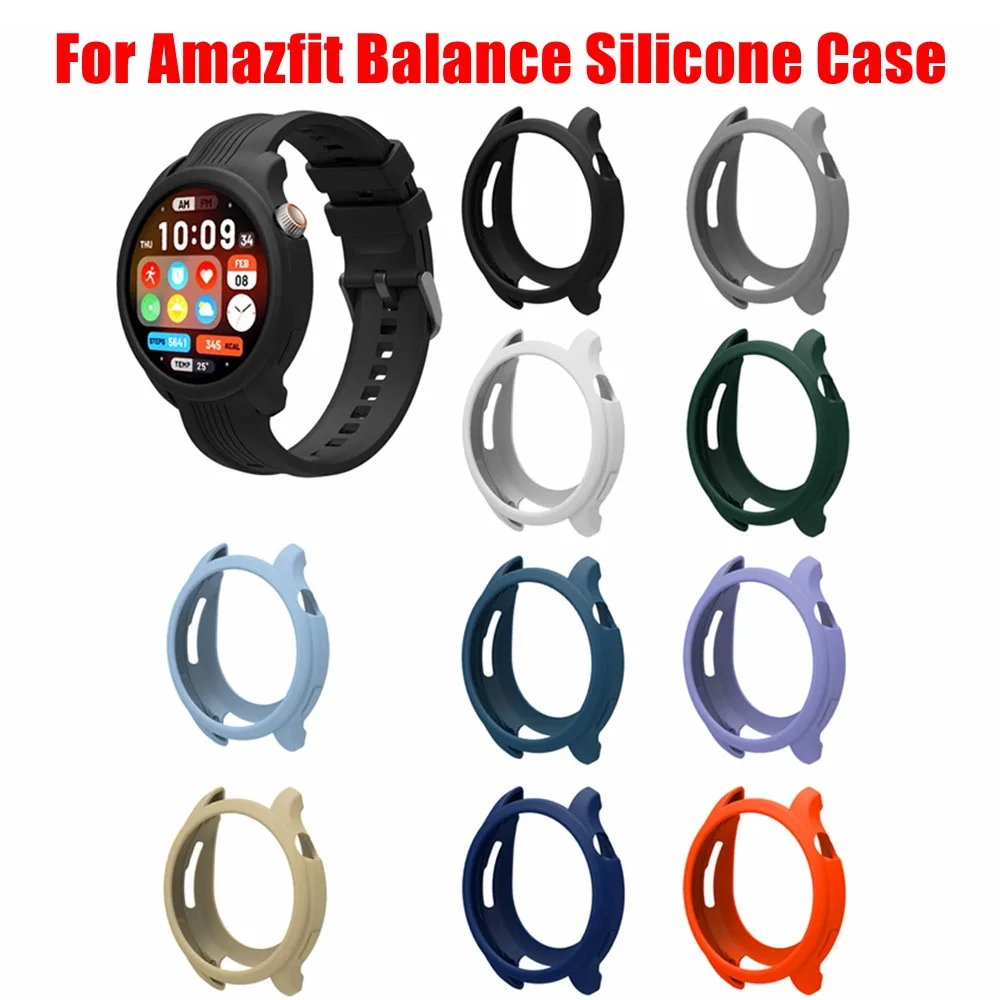 Soft Silicone Protector Case Colorful Shockproof Fall Prevention Shell Bumper Frame for Amazfit Balance Smart Watch Accessories