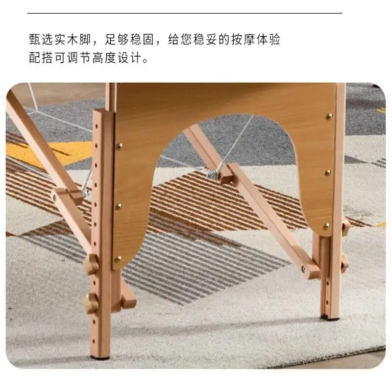 

Folding Portable Wooden Massage Table Tattoo Face Spa Massage Bed Knead Adjust Comfort Camilla Masaje Beauty Furniture KMMT