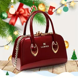 2023 New Fashionable Genuine Leather Women's Bag, Middle aged Mom's Bag, Versatile, Large Capacity, Atmospheric Clip, Styled Han