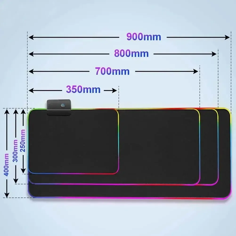 Geometric Large RGB Mouse Pad Gaming Mousepad LED Mouse Mat Gamer Mousemats Table Pads PC Desk Mat RGB Keyboard Mat XXL 90x40cm