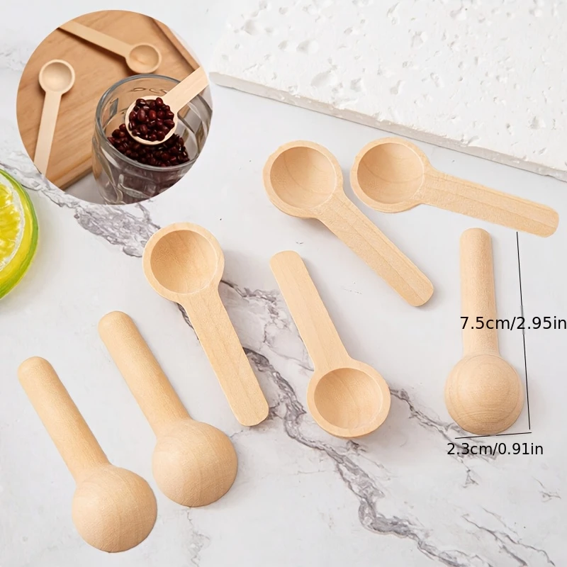 

Wooden Mini Spoon, Long-Handle Wooden Seasoning Spoon, Tea Spoon, Mini Ice Cream Spoon, Charming Kitchen Utensil