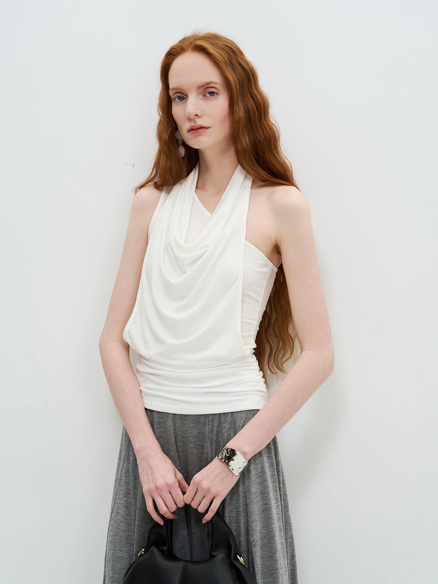 

LIMONN Шелковая женская летняя майка-топ без спинки, приятная к телу, с защитой от морщин, укороченная, приталенная, модная