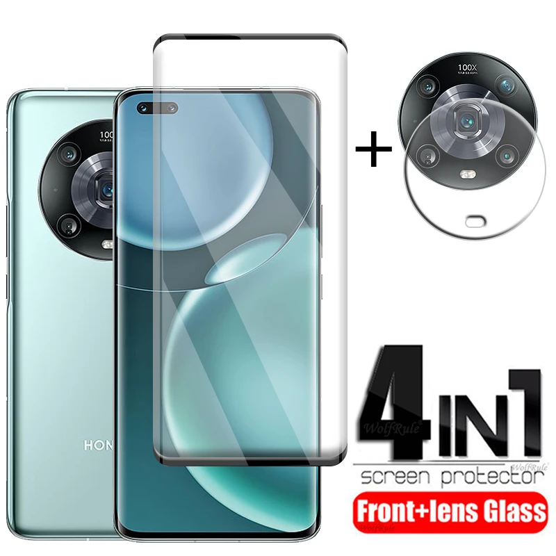 

4-in-1 For Honor Magic 4 Pro Glass For Honor Magic 4 Pro Glass 9H Full Screen Protector For Huawei Honor Magic 4 Pro Lens Film