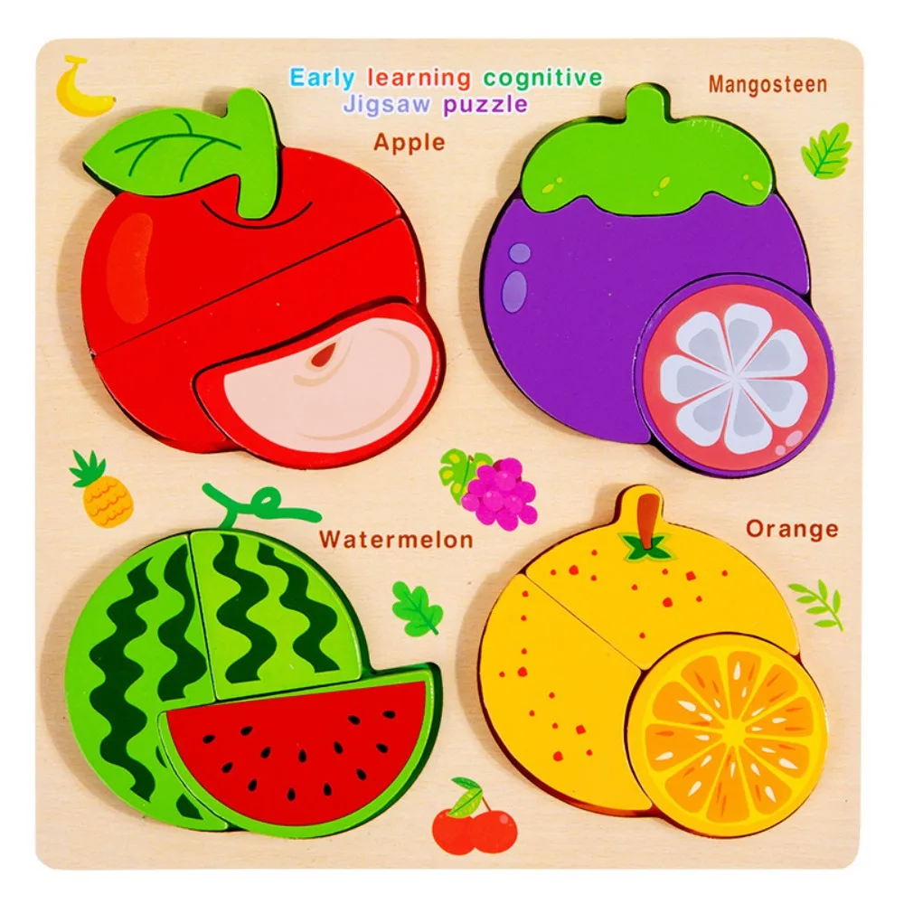 

Matching Toys Wooden Toys 3D Puzzles Montessori Pattern Cognitive 4 in 1 Puzzle Board Logical Thinking Challenges